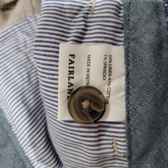 Fairlane Mens Straight Leg Pants Size 34 X 32 Linen Blend Tan Career Office - Picture 10 of 10